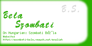 bela szombati business card